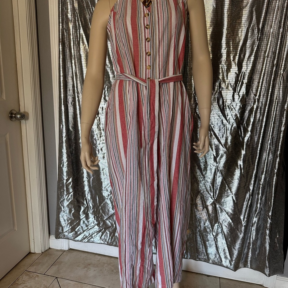 Striped Red and White Jumpsuit